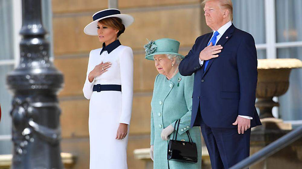 US-Präsident Donald Trump und Gattin Melani mit Königin Elisabeth II.