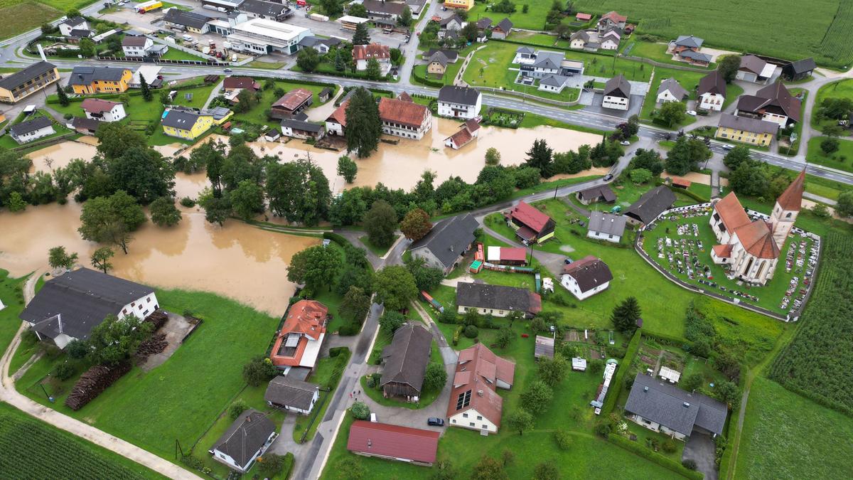 Auch die Ortschaft Einersdorf in der Gemeinde Bleiburg stand zum Teil unter Wasser