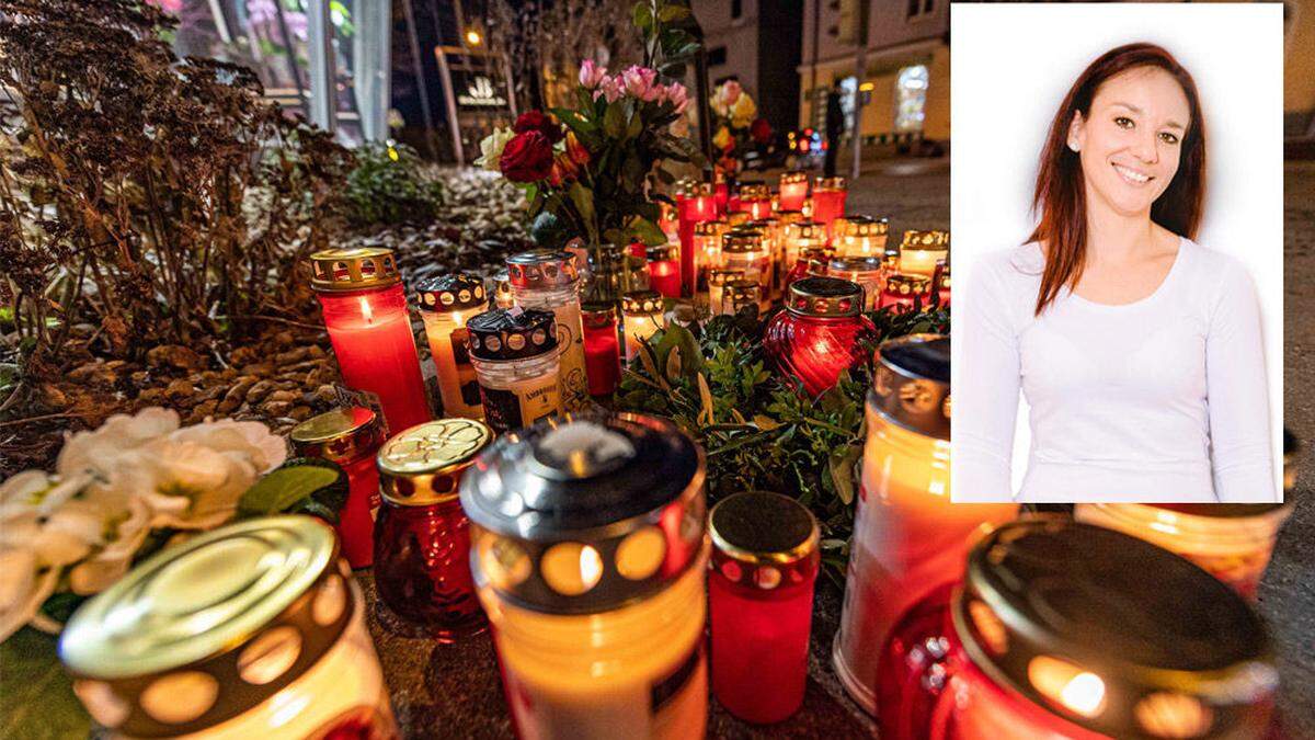 Am Tatort erinnern Kerzen an die verstorbene Kerstin W.