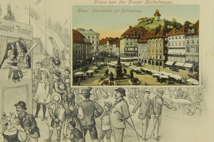 "Gruss von der Grazer Herbstmesse": Diese Karte ging 1907 nach St. Veit/Glan. Auf der Rückseite...