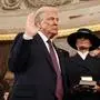 U.S. President-elect Donald Trump takes the oath of office as Melania Trump, Ivanka Trump, Donald Trump Jr. and Eric Trump look on during inauguration ceremonies in the Rotunda of the U.S. Capitol on January 20, 2025 in Washington, DC. Donald Trump takes office for his second term as the 47th president of the United States. (Photo by Chip Somodevilla / POOL / AFP)