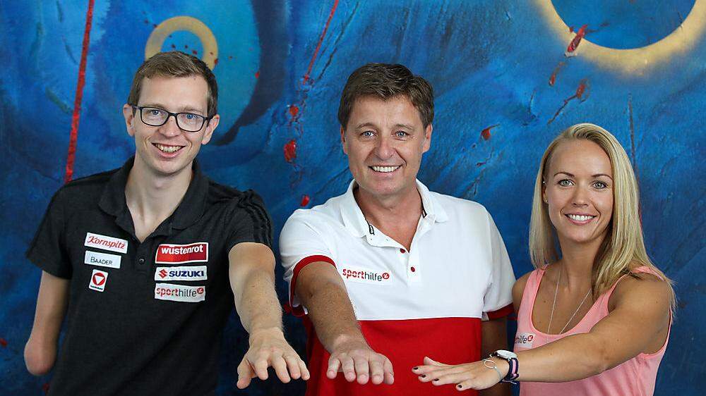 Behindertensportler Günther Matzinger, Harald Bauer und Billard-Queen Jasmin Ouschan
