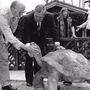 Schildkröte Poldi mit Friedrich Happ und seinem ersten Paten, Leopold &quot;Poldi&quot; Guggenberger