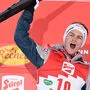 Johannes Lamparter jubelt über seinen ersten Saisonsieg