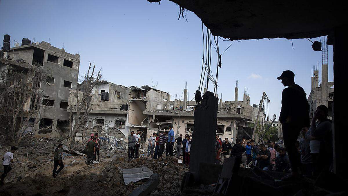 Zerstörte Häuser im Gaza-Streifen
