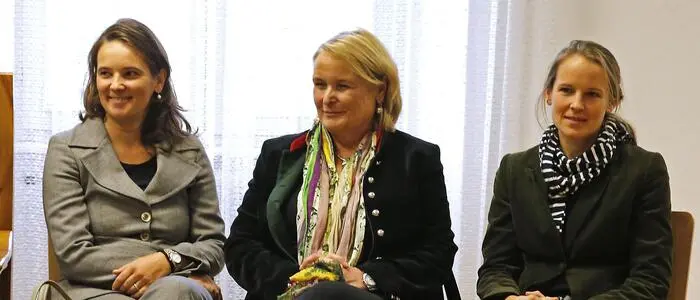 Ulrike Haider-Quercia, Claudia Haider und Cornelia Mathis-Haider beim öffentlichen Prozess im Jahr 2015 (Archivfoto)