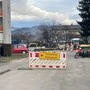Umleitungsschild vor Baustelle