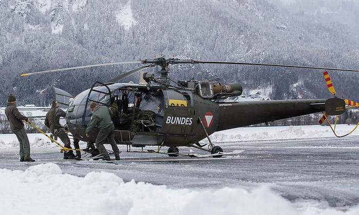 Alouette III im Schnee-Einsatz 2019