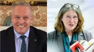 Landeshauptmann Mario Kunasek (FPÖ) und die Grazer Bürgermeisterin Elke Kahr (KPÖ)