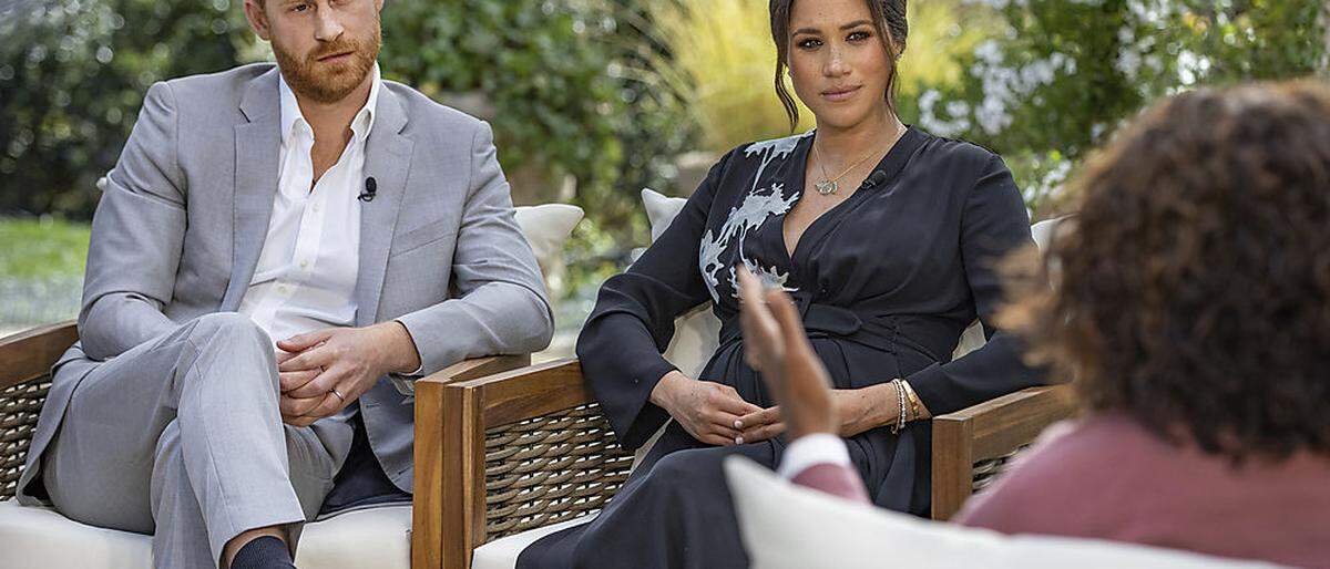 Prinz Harry  und Meghan beim Interview mit Oprah Winfrey am 7. März