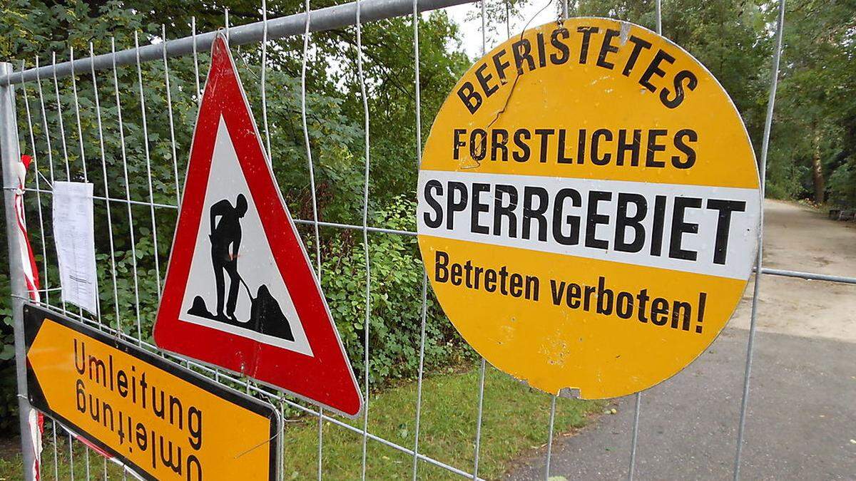 Der Glanradweg ist derzeit wegen Schlägerungsarbeiten teilweise gesperrt