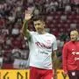 Poland's Robert Lewandowski greets supporters ahead the international friendly soccer match between Poland and Ukraine at the National stadium in Warsaw, Poland, Friday, June 7, 2024. (AP Photo/Czarek Sokolowski)