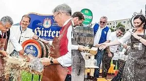 Doppelter Bieranstich mit feuchtem Ausgang