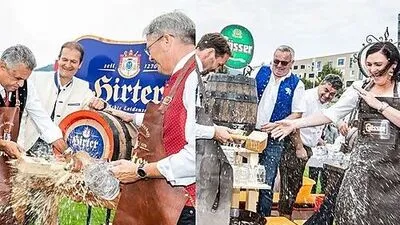 Doppelter Bieranstich mit feuchtem Ausgang