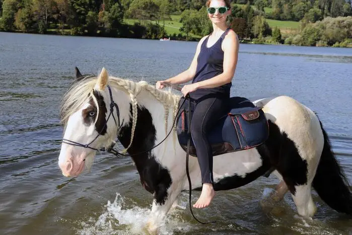 Auch die Pferden gingen im Maltschacher See baden!