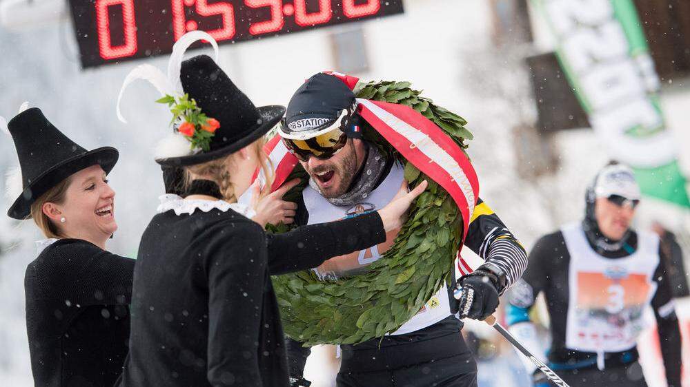 Das Siegerfoto vom Dolomitenlauf 2018