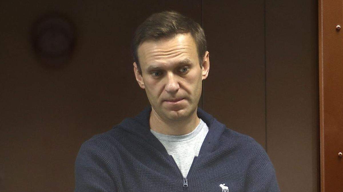 Nawalny auf einem Bild vom Februar, vor Gericht