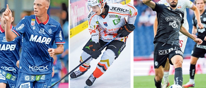 Alexander Hofleitner, Paul Huber und Jon Gorenc Stankovic (von links) brauchen nächste Saison neue Sponsoren