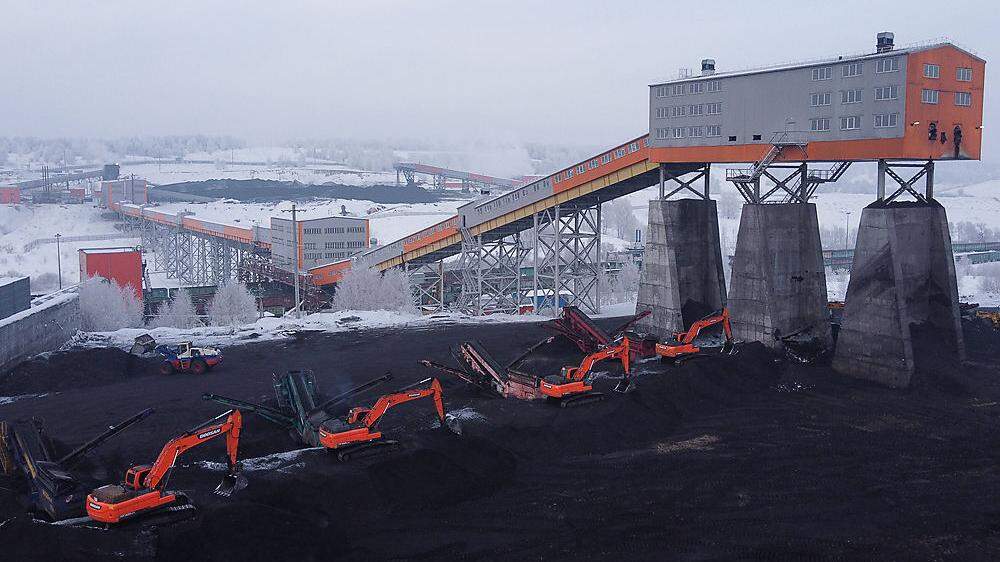 KEMEROVO REGION, RUSSIA - DECEMBER 27, 2021: A surface technological complex of the Yalevsky coal mine of Siberian Coal