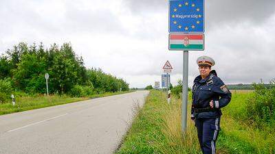 Revierinspektorin Isabella Laky versieht an der ungarisch-burgenländischen Grenze Dienst