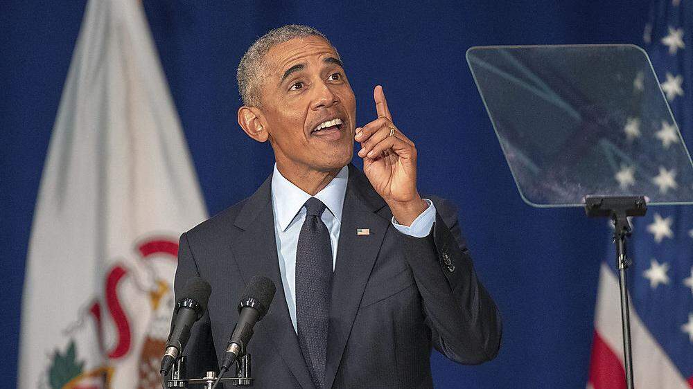 Barack Obama bei seiner Rede an der Universität von Illinois