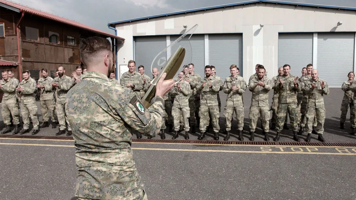 Im Camp Butmir in Sarajevo nahm die Kompanie den Award entgegen