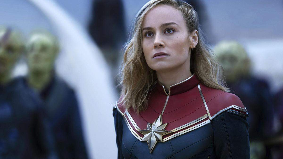 Brie Larson in „The Marvels.“ (Laura Radford/Disney-Marvel Studios via AP)