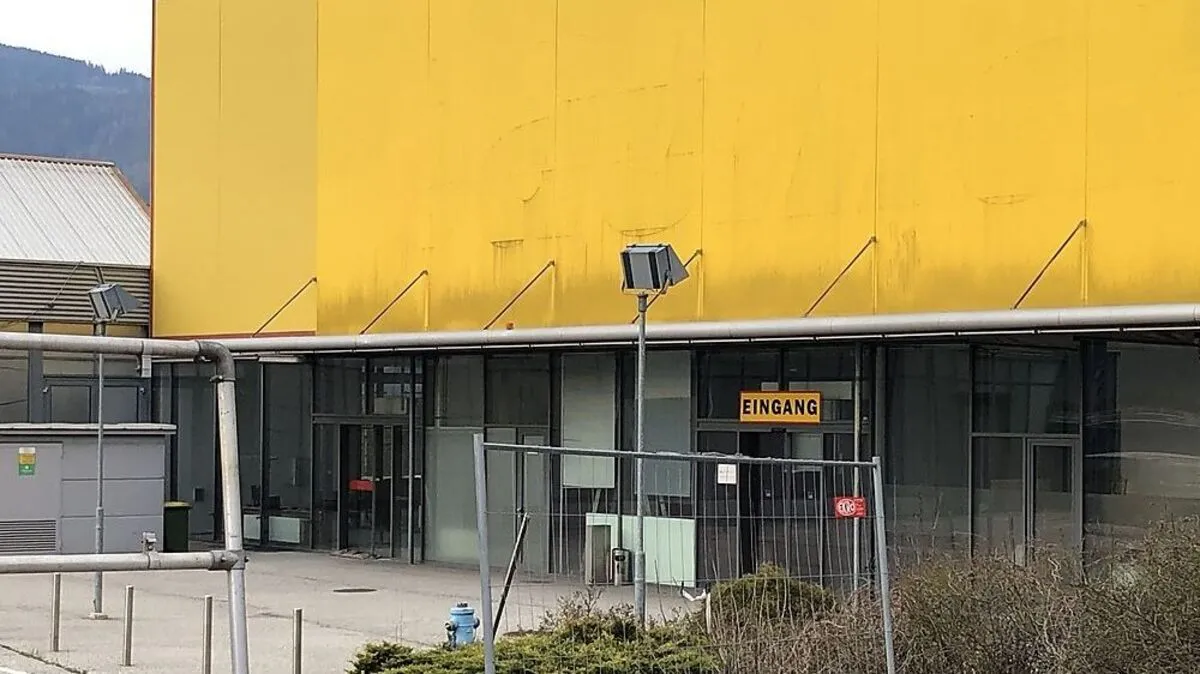 Die umstrittene Baumax-Halle in Leoben-Lerchenfeld 