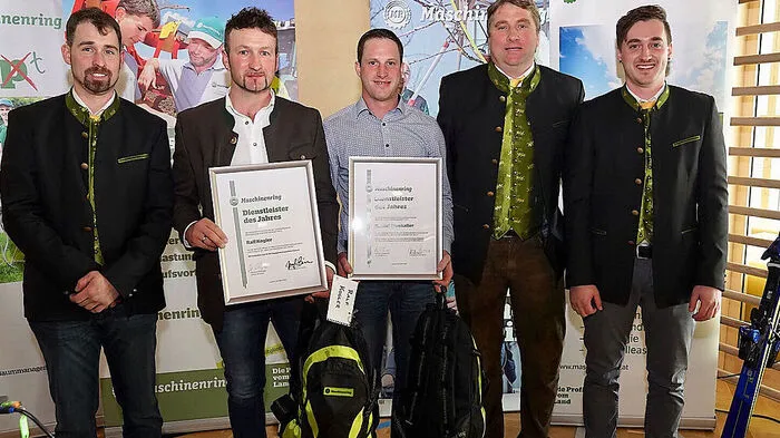 Geschäftsführer Christoph Weixelbraun, Ralf Kogler und Daniel Truskaller (beide Dienstleister des Jahres), Obmann Georg Scheiflinger und der stellvertretende Geschäftsführer, Martin Pöllinger