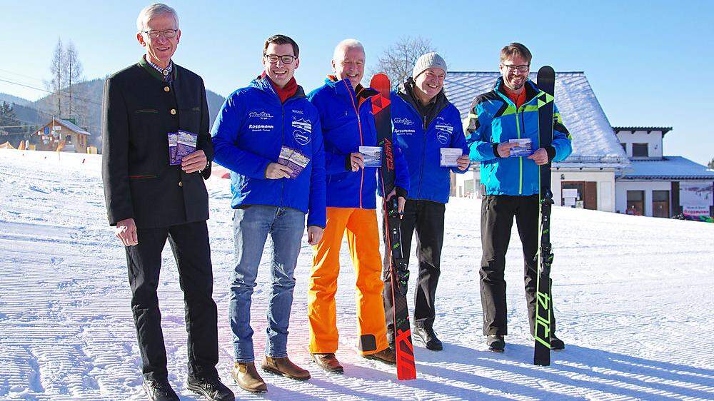 Tourismusverbandsobmann Gerhard Aigner, Stefan Hofer, Alois Doppelhofer, Erwin Rossmann und Günther Ofner (von links)