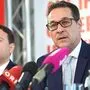 Strache und Haimbuchner bei der blauen Pressekonferenz