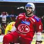 KLAGENFURT,AUSTRIA,19.MAR.24 - ICE HOCKEY - ICE Hockey League, play off semifinal, Klagenfurter AC vs HC Pustertal. Image shows the rejoicing of Lukas Haudum (KAC).
Photo: GEPA pictures/ Daniel Goetzhaber