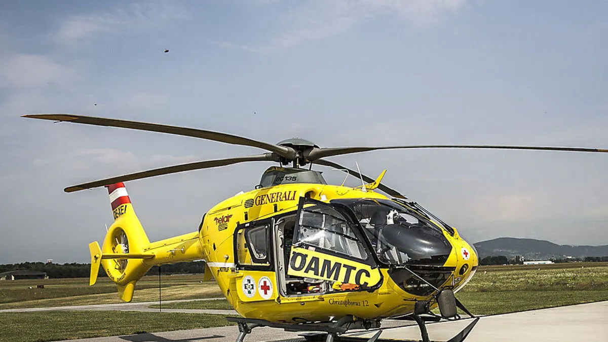 Das Team des C12 flog den Schwerstverletzten nach Graz