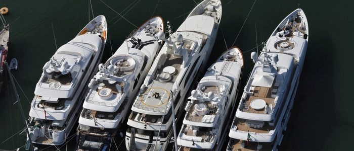 Luxus-Jacht an Luxus-Jacht reiht sich im Hafen von Viareggio, dem Maschinenraum der italienischen Jachtbranche (Sujetbild)