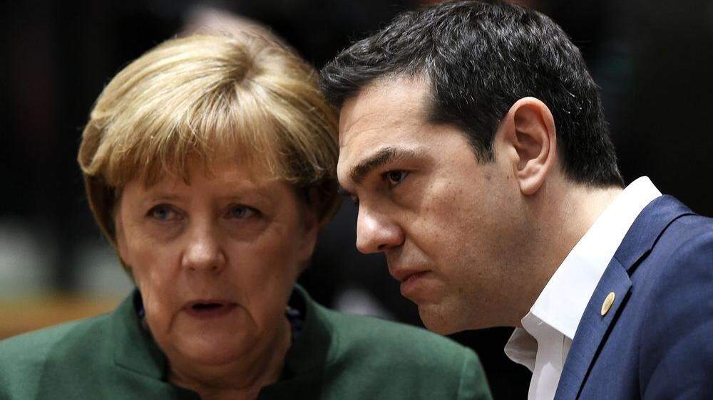 Deutschlands Kanzlerin Angela Merkel und Griechen-Premier Alexis Tsipras