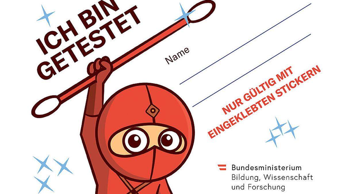 &quot;Eins, zwei drei, ich bin coronafrei&quot;, lautet das Motto des Ninja-Passes