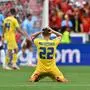 240626 EURO2024 UKRAINE VS BELGIUM Mykola Matviyenko 22 of Ukraine reacts during a soccer game between the national teams of Ukraine and Belgium, called the Red Devils on the third matchday in Group E in the group stage of the UEFA EURO, EM, Europameisterschaft,Fussball 2024 tournament , on Wednesday 26 June 2024 in Stuttgart , Germany . PHOTO SPORTPIX David Catry STUTTGART GERMANY PUBLICATIONxNOTxINxBELxUKxUSA Copyright: xx 469872