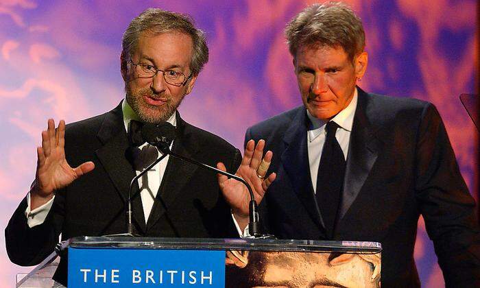 Steven Spielberg mit Harrison Ford 2002