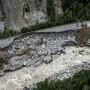 Die zerstörte Ötztal-Straße am Tag nach dem Unwetter