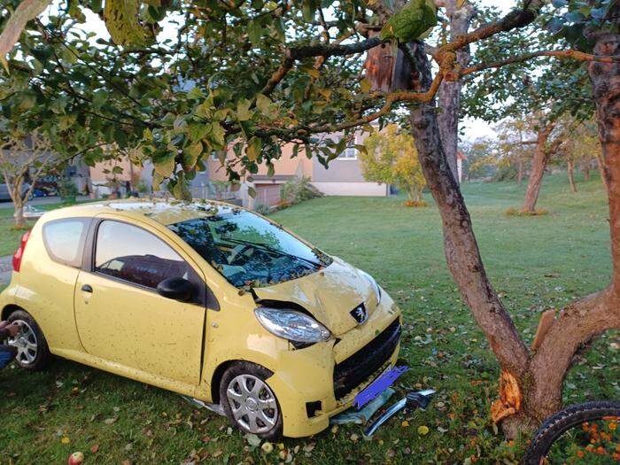 Eine junge Lenkerin krachte in Dörfl gegen einen Baum