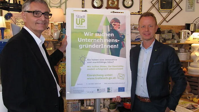 Erich Biberich und Bürgermeister Mario Abl (von links)