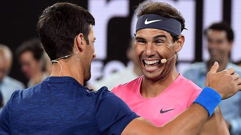 Novak Djokovic und Rafael Nadal hatten sichtlich Spaß dabei, für den guten Zweck zu sammeln