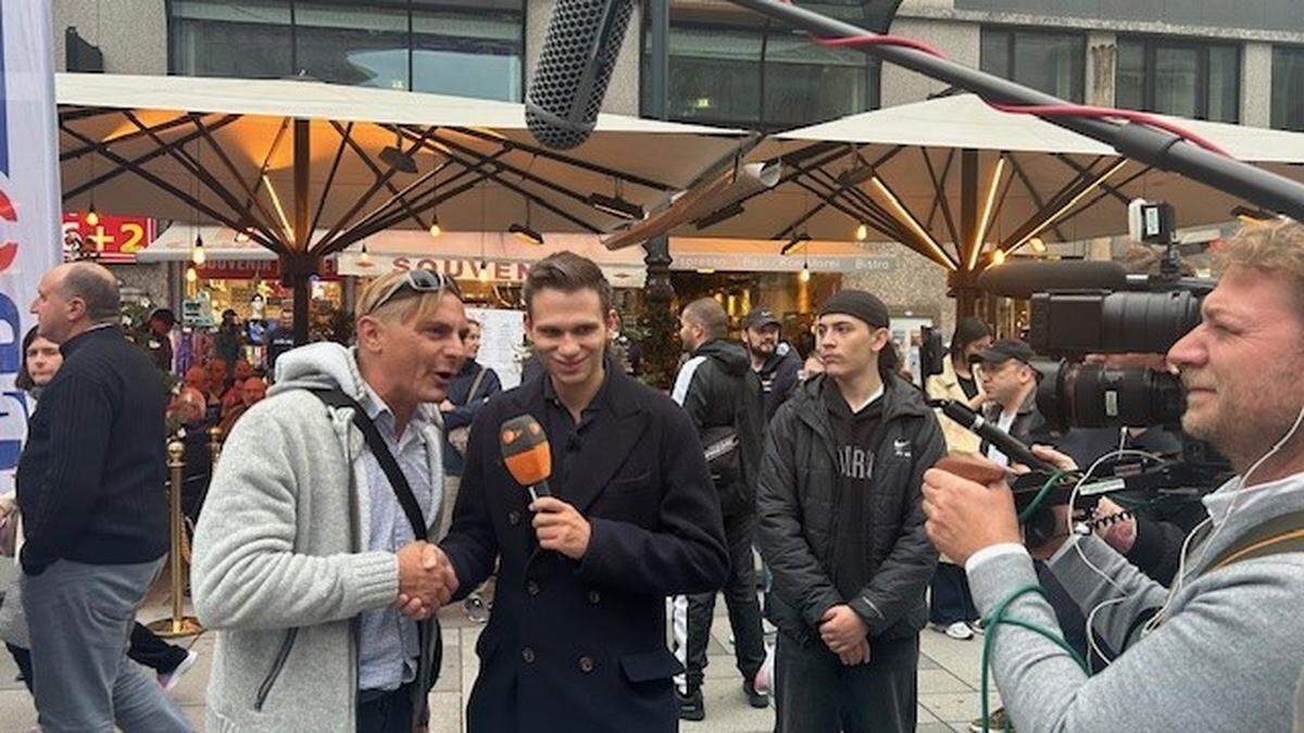 Fabian Köster beim FPÖ-Wahlkampffinale am Stephansplatz