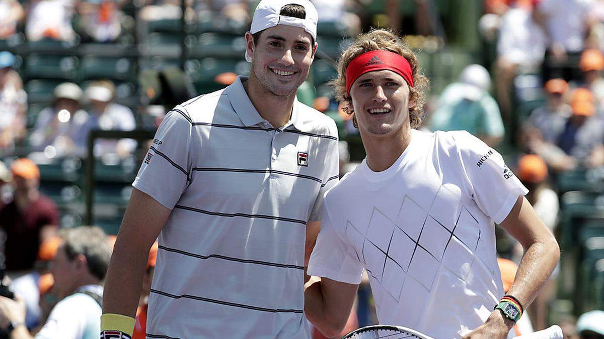 John Isner (links) und Alexander Zverev