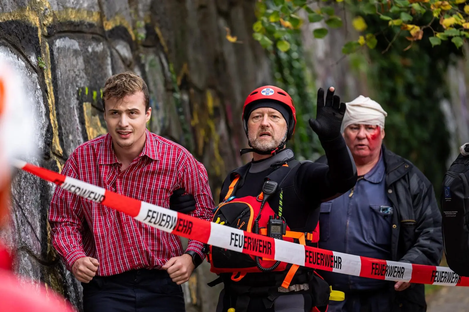 An der Mur wurde für den Ernstfall geübt, inklusive Darstellern