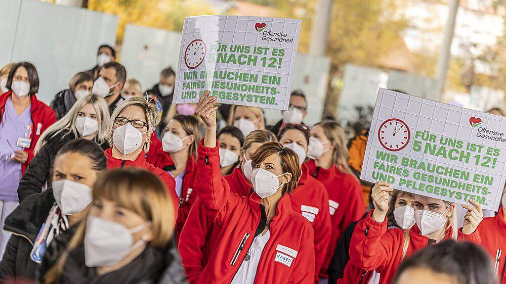 Im vergangenen November protestierten Spitalsmitarbeiter für bessere Arbeitsbedingungen