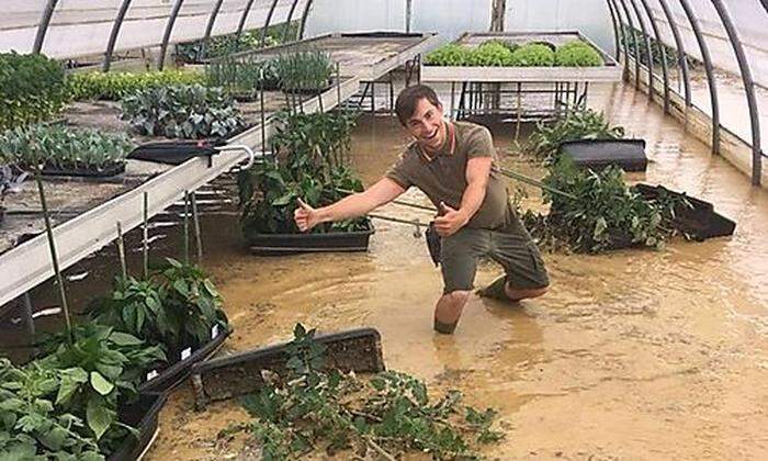 Hochwasser im Gartenbaubetrieb Sammer