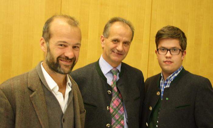 Die Projektwerber Alfred Liechtenstein und Peter Masser (mit Sohn)