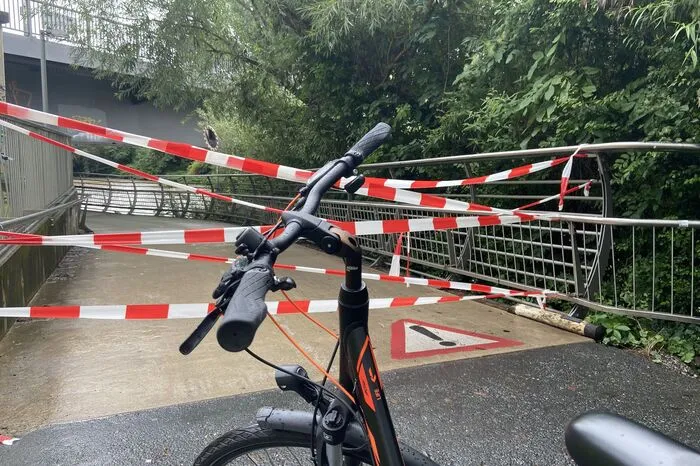 Nicht benutzt werden konnte der Elise-Steinegger-Steg, der unter der Keplerbrücke durchführt.