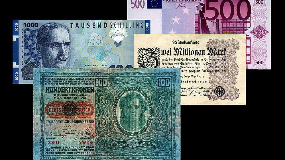 In den vergangenen 200 Jahren hatte Österreich sieben unterschiedliche Währungen